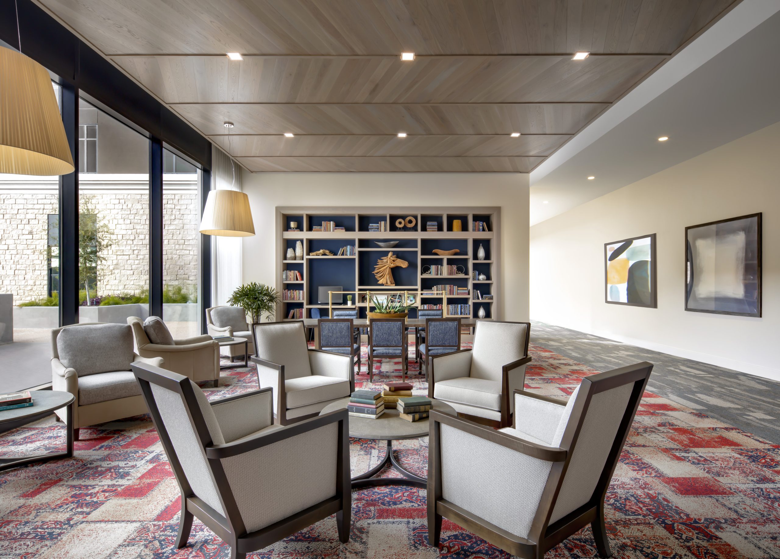 upscale and luxurious library at maravilla